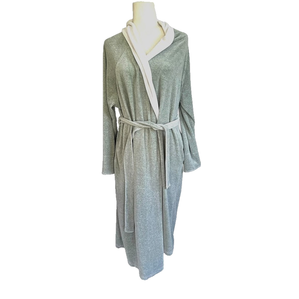 Stan Herman Large Green Robe Velour Belted Full Length Bathrobe Terrycloth